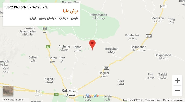روستای برش علیا بر روی نقشه
