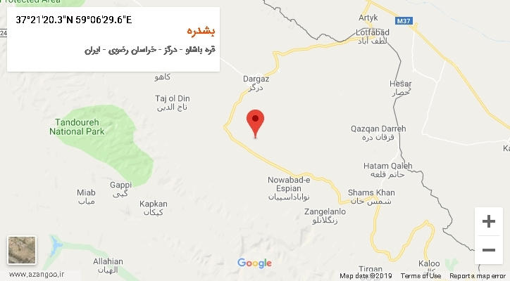 روستای بشدره بر روی نقشه