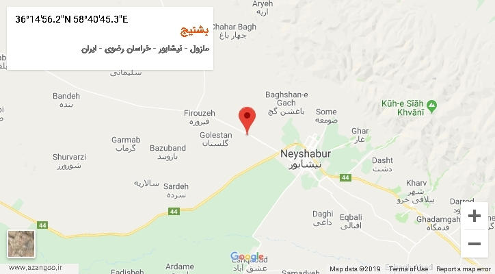 روستای بشنیج بر روی نقشه