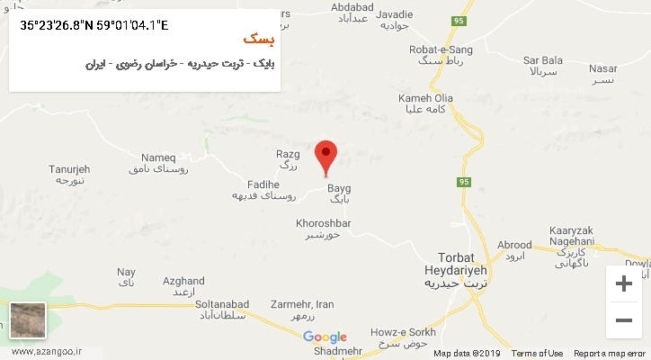 روستای بسک بر روی نقشه
