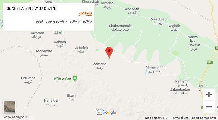 روستای بورقندر بر روی نقشه