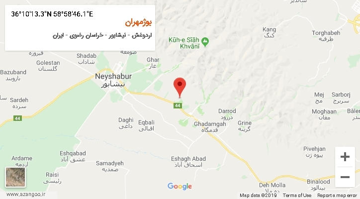 روستای بوژمهران بر روی نقشه