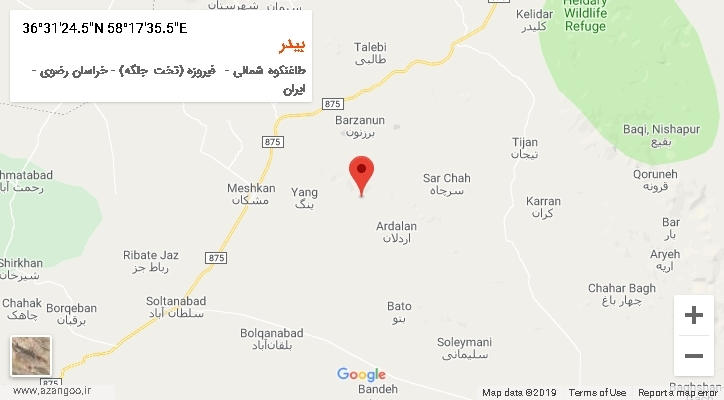 روستای بیدر بر روی نقشه
