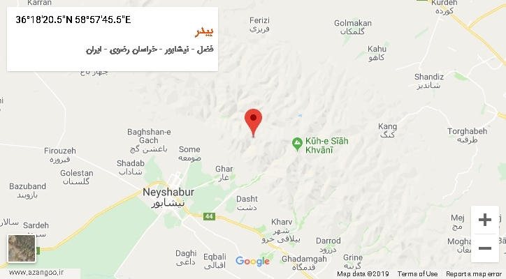 روستای بیدر بر روی نقشه