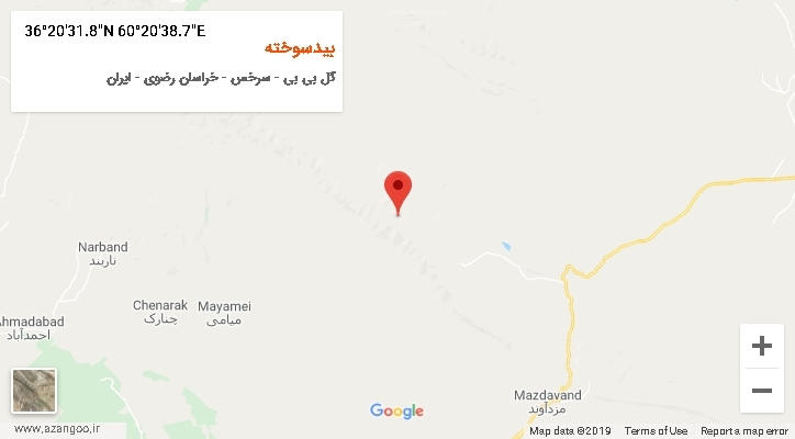 روستای بیدسوخته بر روی نقشه