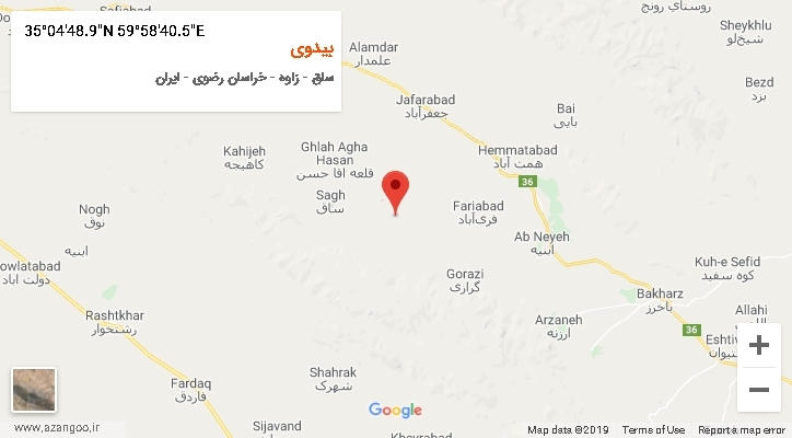 روستای بیدوی بر روی نقشه