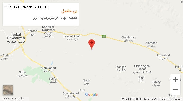 روستای بی حاصل بر روی نقشه