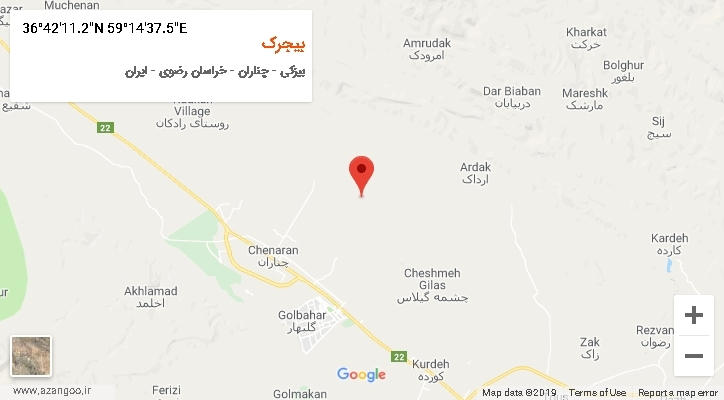 روستای بیجرک بر روی نقشه