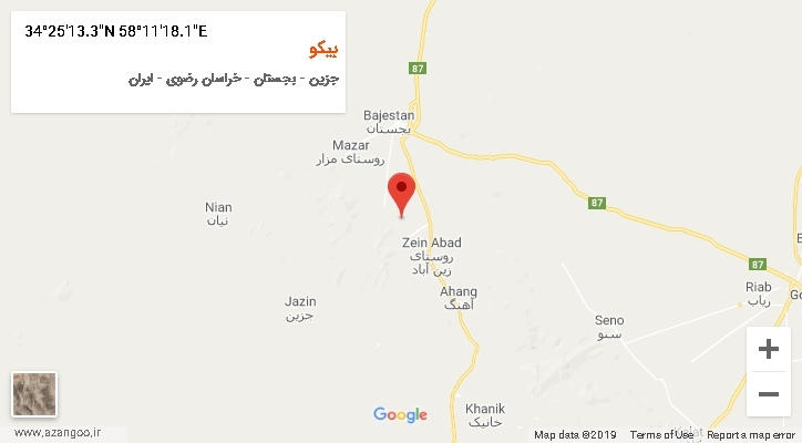 روستای بیکو بر روی نقشه