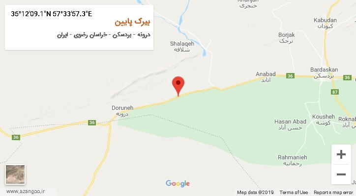 روستای بیرک پایین بر روی نقشه