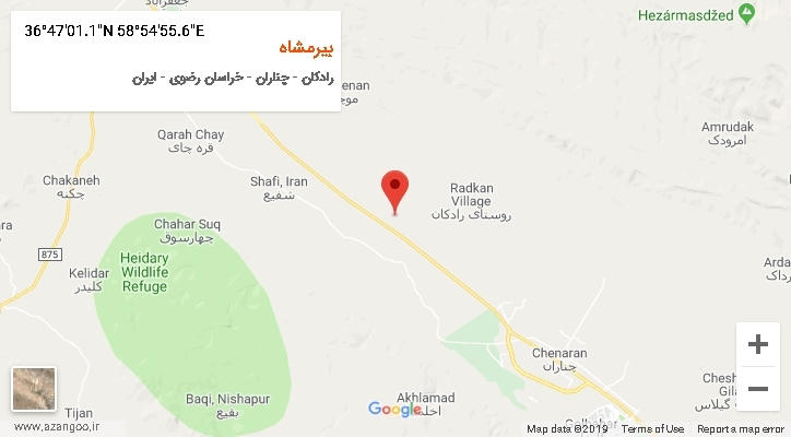 روستای بیرمشاه بر روی نقشه