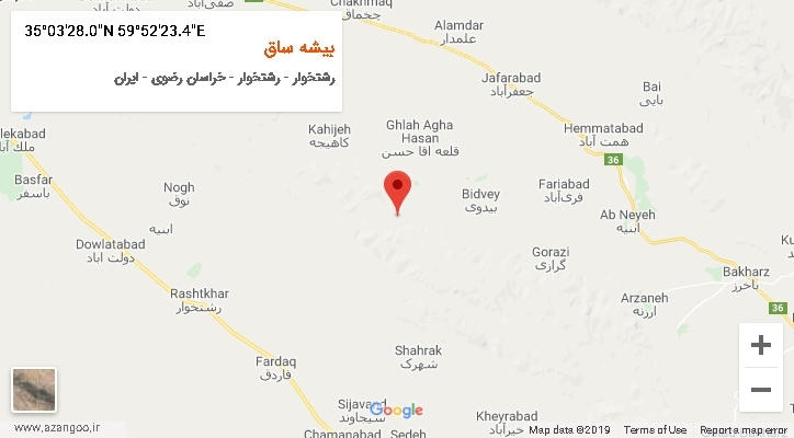 روستای بیشه ساق بر روی نقشه