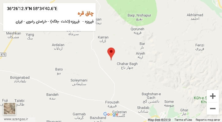 روستای چاق قره بر روی نقشه