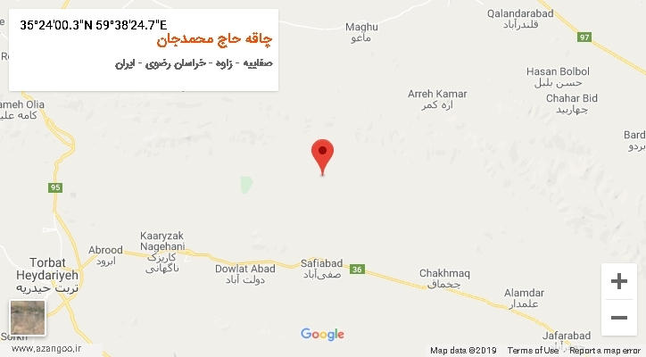 روستای چاقه حاج محمدجان بر روی نقشه