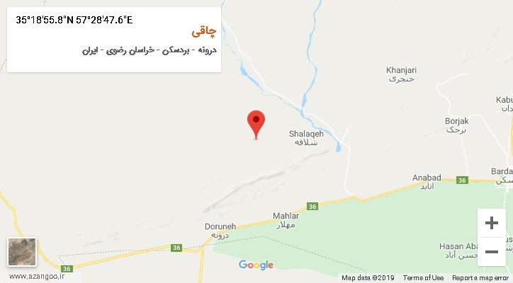 روستای چاقی بر روی نقشه