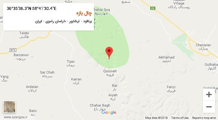 روستای چال بازه بر روی نقشه