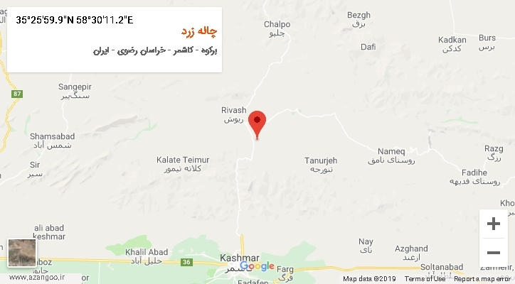 روستای چاله زرد بر روی نقشه