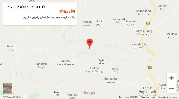 روستای چال ریواچ بر روی نقشه
