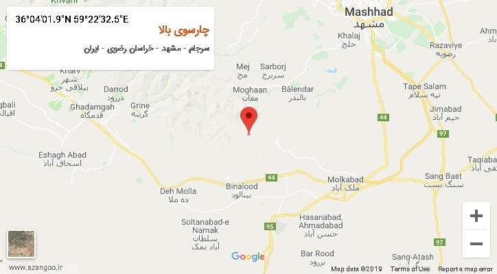 روستای چارسوی بالا بر روی نقشه