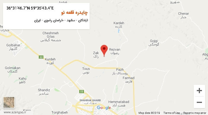 روستای چایدره قلعه نو بر روی نقشه