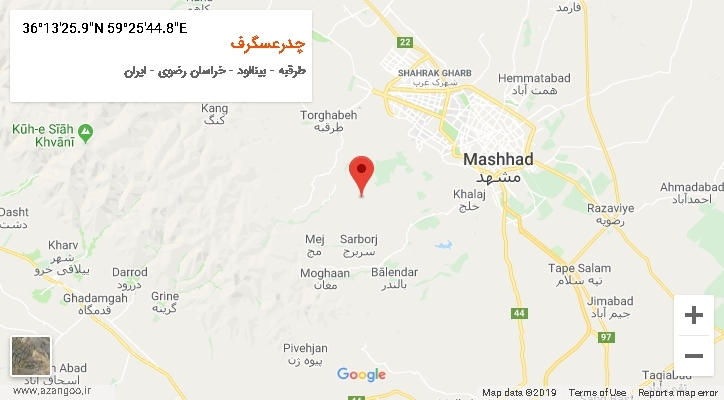 روستای چدرعسگرف بر روی نقشه