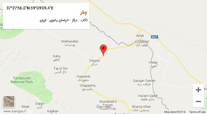 روستای چقر بر روی نقشه