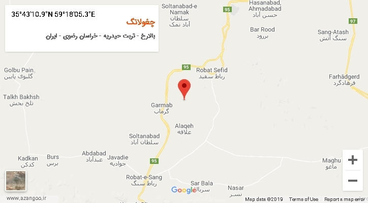 روستای چغولانگ بر روی نقشه
