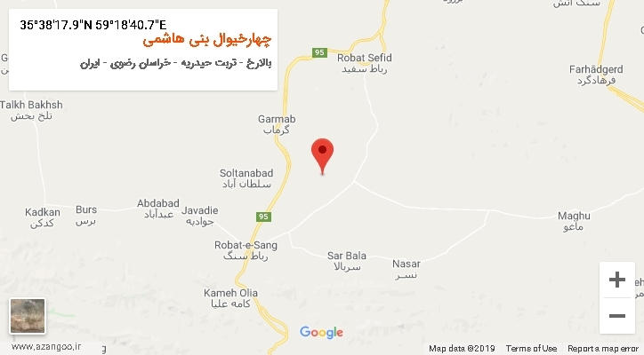 روستای چهارخیوال بنی هاشمی بر روی نقشه