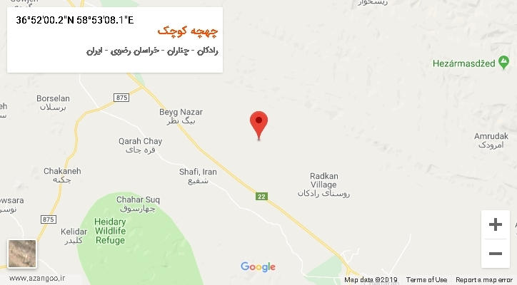 روستای چهچه کوچک بر روی نقشه