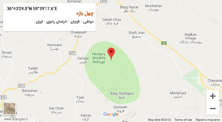 روستای چهل بازه بر روی نقشه