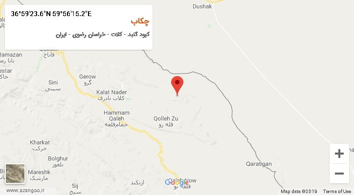 روستای چکاب بر روی نقشه