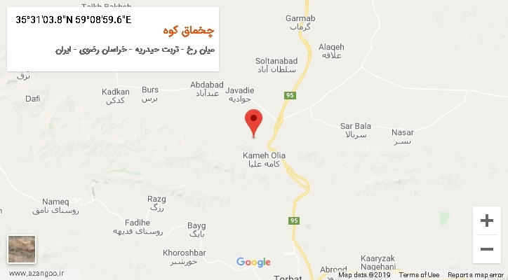 روستای چخماق کوه بر روی نقشه