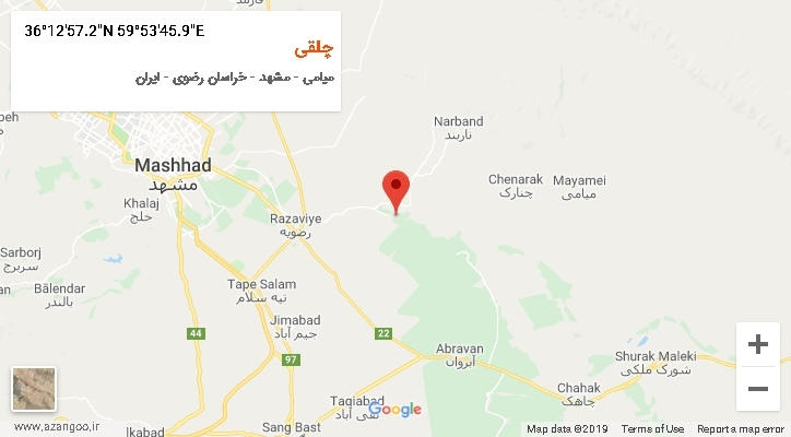 روستای چلقی بر روی نقشه