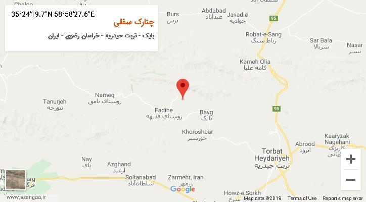 روستای چنارک سفلی بر روی نقشه