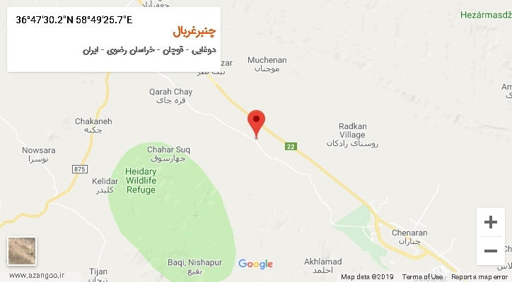 روستای چنبرغربال بر روی نقشه