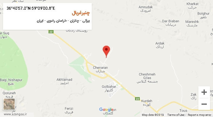 روستای چنبرغربال بر روی نقشه