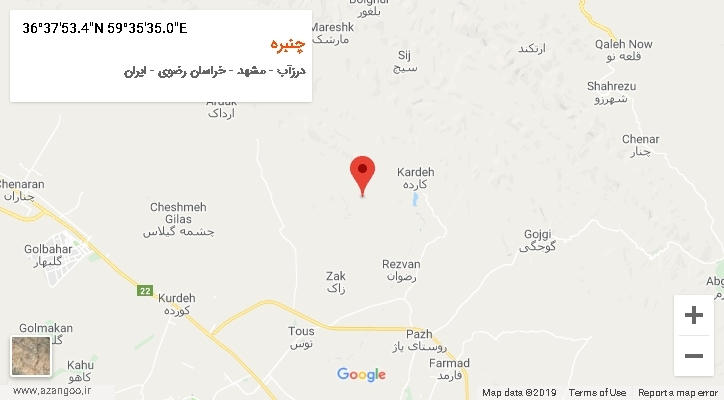روستای چنبره بر روی نقشه