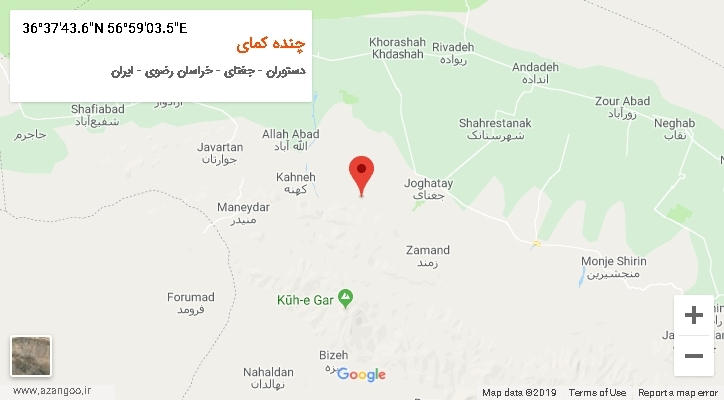 روستای چنده کمای بر روی نقشه
