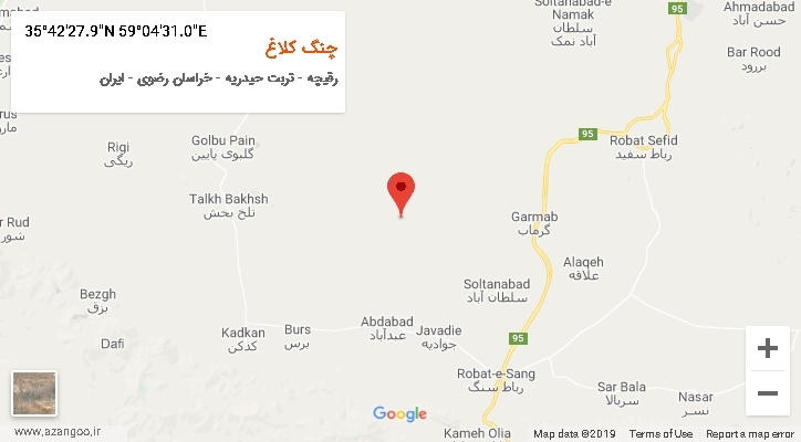 روستای چنگ کلاغ بر روی نقشه