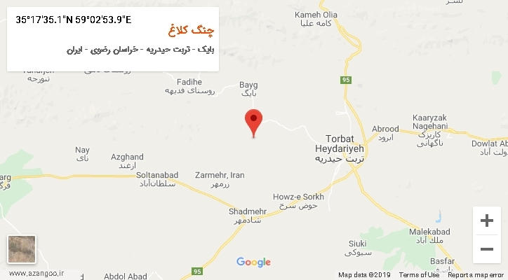 روستای چنگ کلاغ بر روی نقشه