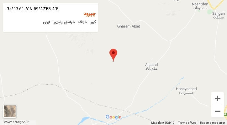 روستای چپرود بر روی نقشه