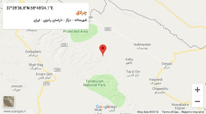 روستای چرلاق بر روی نقشه