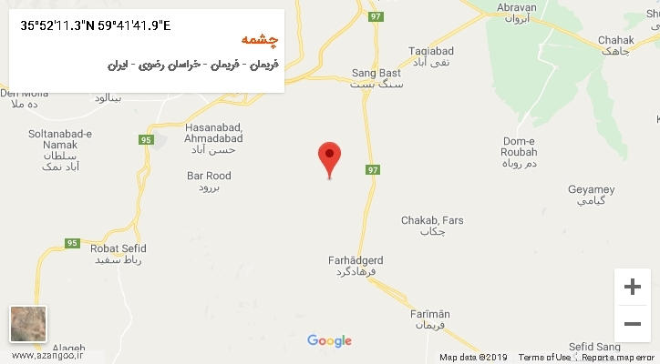 روستای چشمه بر روی نقشه