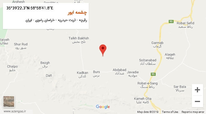 روستای چشمه ابور بر روی نقشه