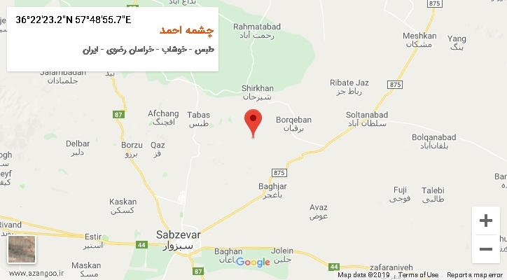 روستای چشمه احمد بر روی نقشه