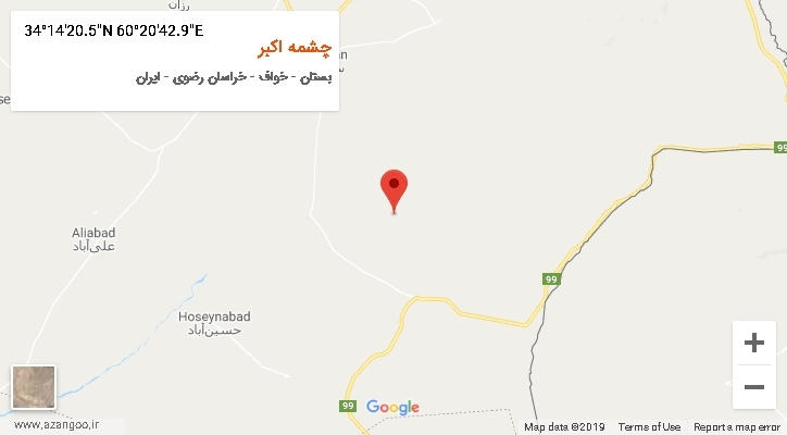 روستای چشمه اکبر بر روی نقشه