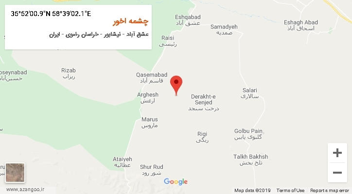 روستای چشمه اخور بر روی نقشه