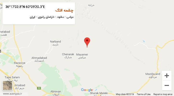 روستای چشمه النگ بر روی نقشه