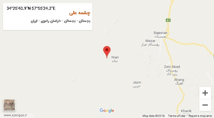 روستای چشمه علی بر روی نقشه