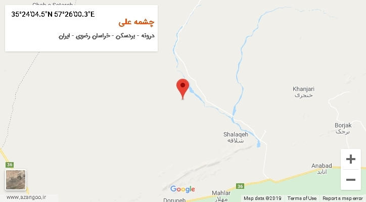 روستای چشمه علی بر روی نقشه